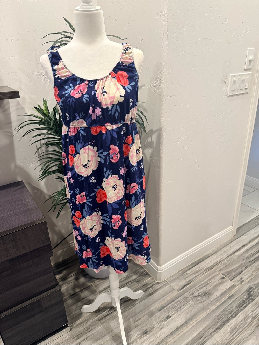 Baby Be Mine Labor and Delivery Navy Floral Cotton Nightgown and Robe